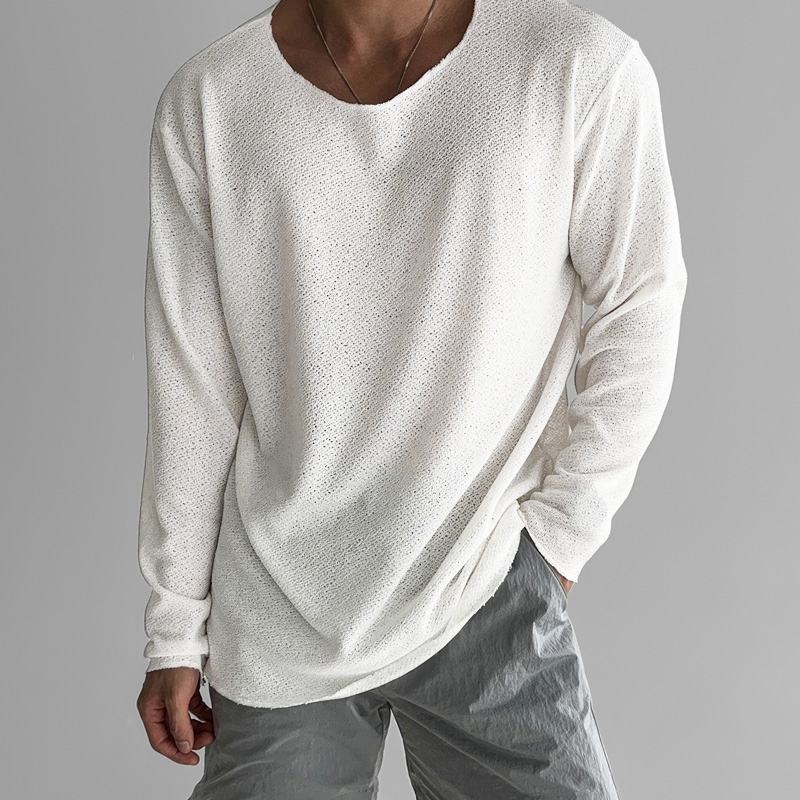 T shirt homme manches longues | Coupe épurée respirante | Style casual chic, plusieurs coloris