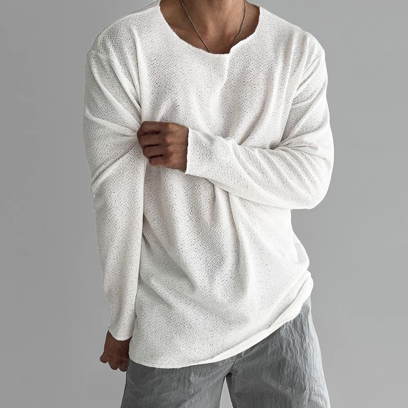 T shirt homme manches longues | Coupe épurée respirante | Style casual chic, plusieurs coloris