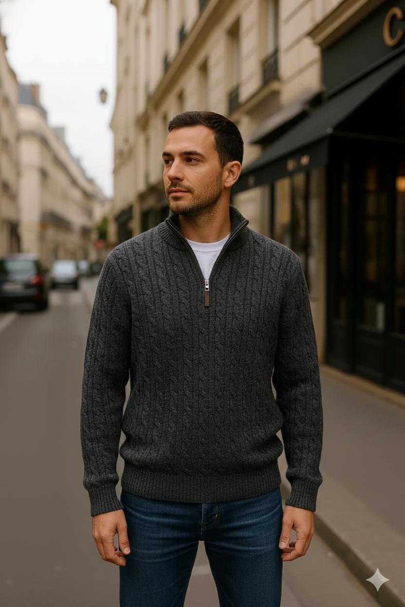 Pull demi-zip pour homme