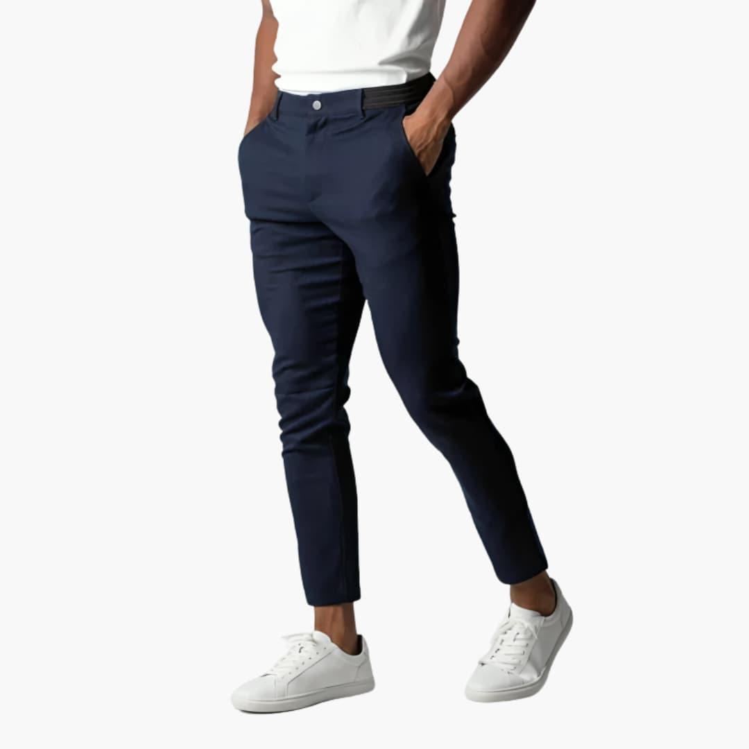 Pantalon chino homme stretch coupe ajustée taille moyenne poches obliques