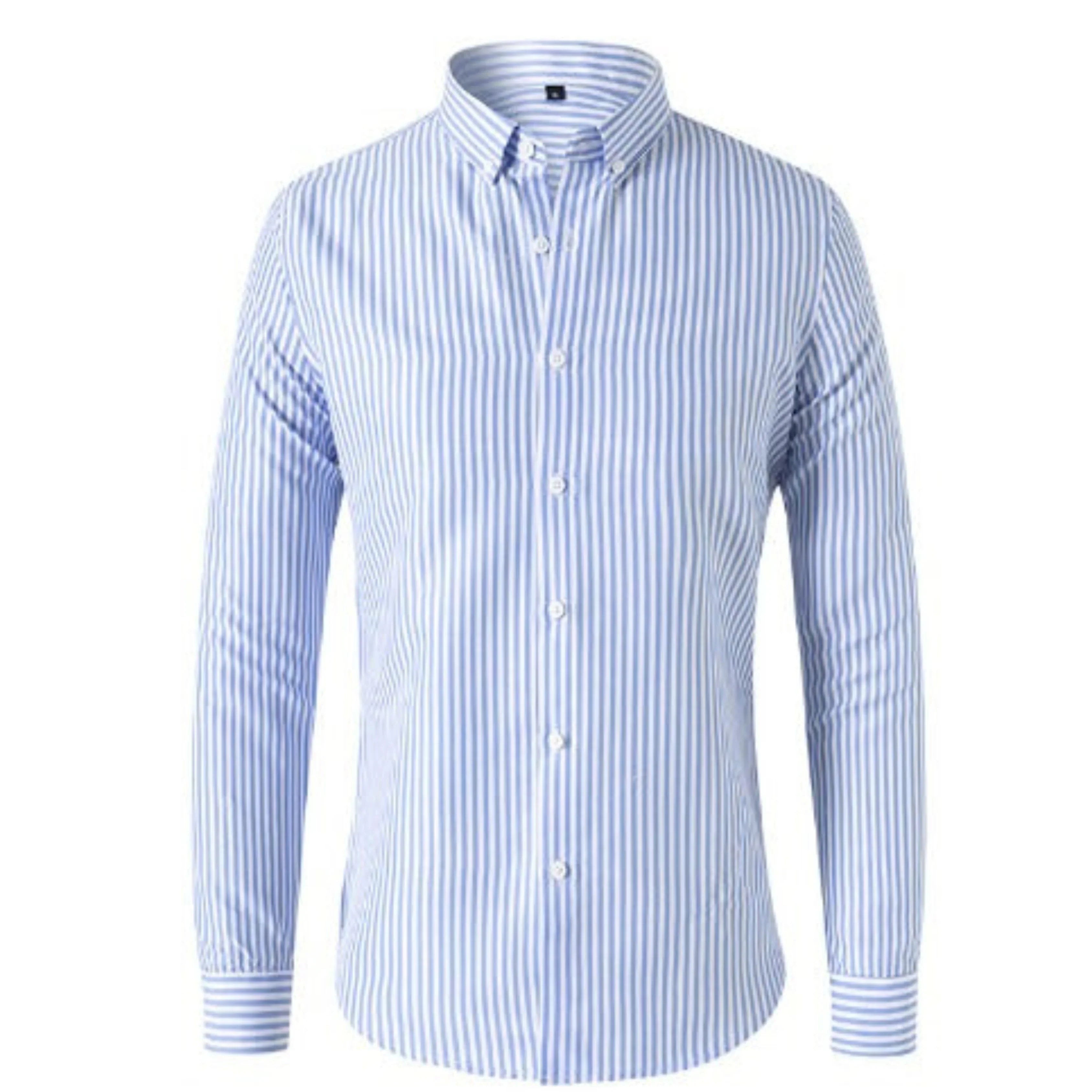 Chemise homme à rayures manches longues | Coupe ajustée, col classique | Légère et respirante, tailles S à XXL