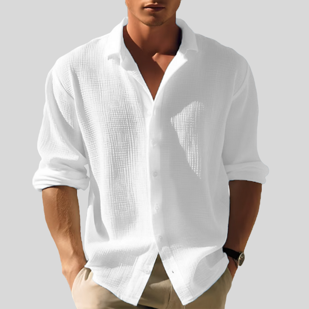 chemise pour homme à manches longues style button-down