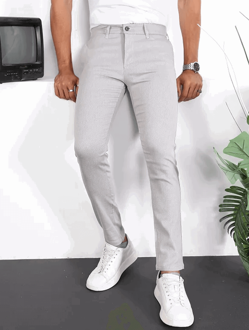 Pantalon homme stretch | Coupe droite légère et respirante | Confort quotidien, poches latérales