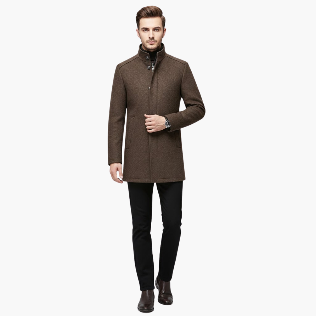 Manteau homme avec col montant et doublure matelassée
