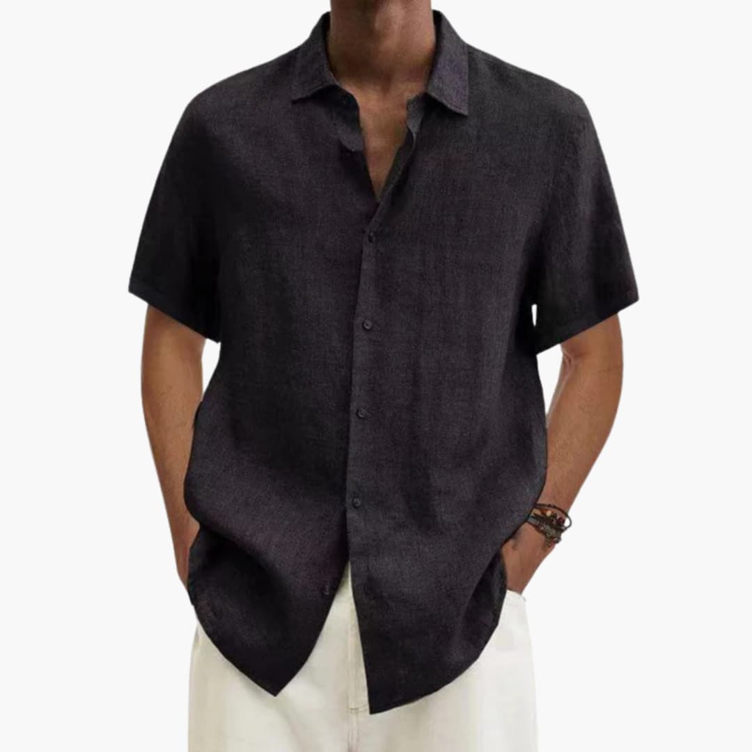 Chemise à manches courtes boutonnée pour homme