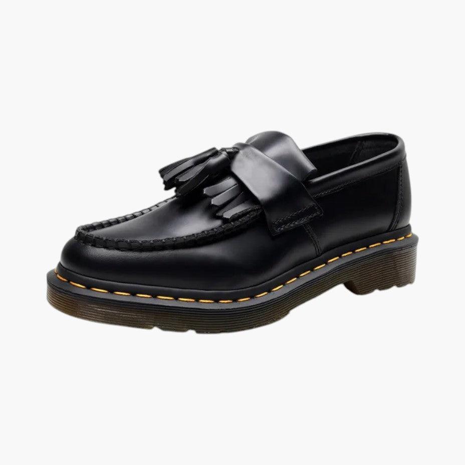 Mocassins en cuir noir pour homme avec glands