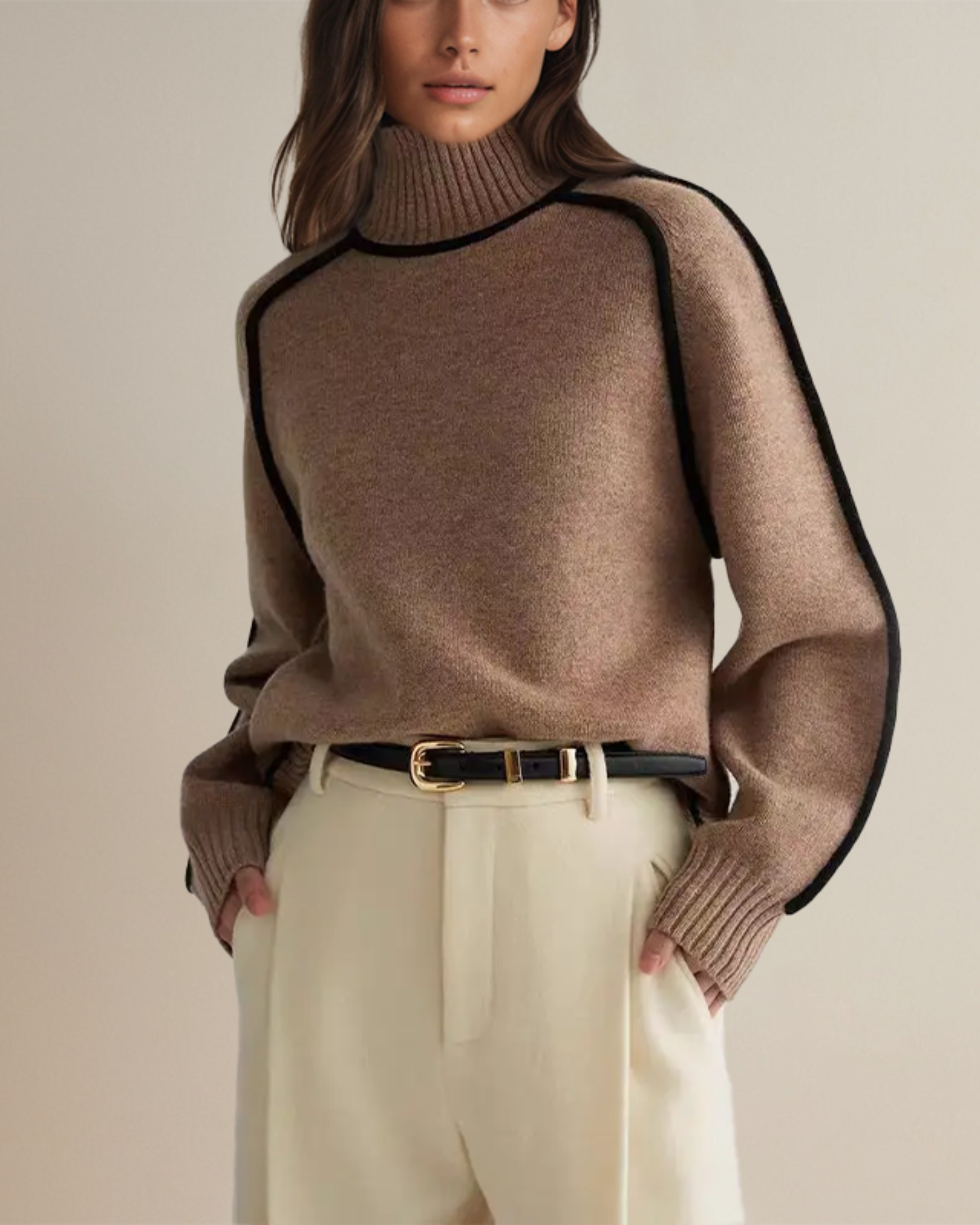 Pull Femme Col Roulé En Maille Douce | Haut Chaud Et Élégant Pour L’Automne Et L’Hiver