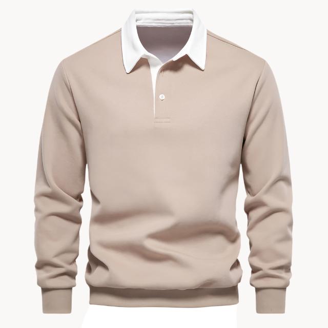 Polo Homme À Manches Longues Et Col Classique | Haut Doux Et Élégant Pour Le Quotidien