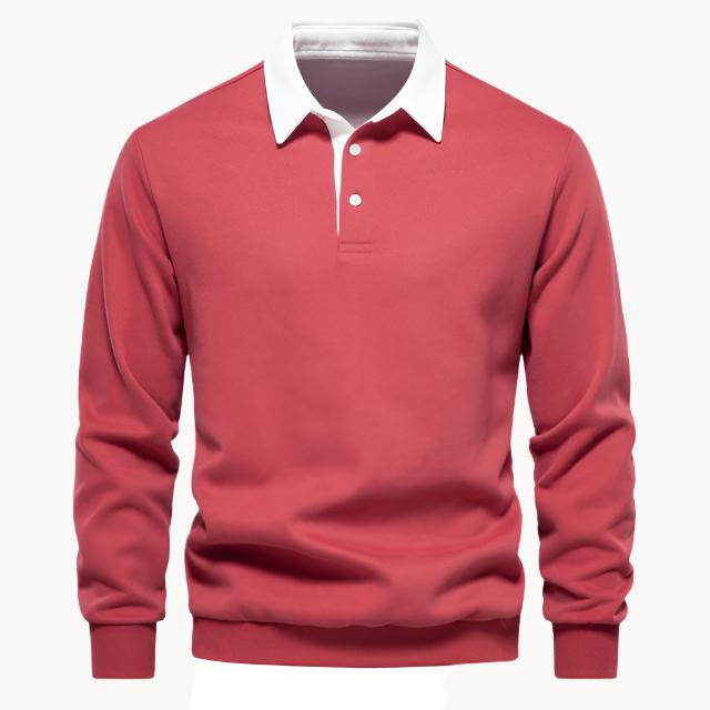 Polo Homme À Manches Longues Et Col Classique | Haut Doux Et Élégant Pour Le Quotidien