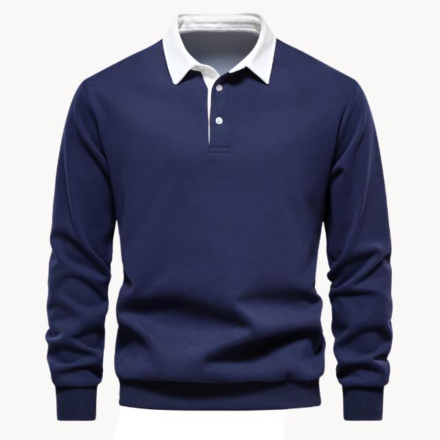 Polo Homme À Manches Longues Et Col Classique | Haut Doux Et Élégant Pour Le Quotidien