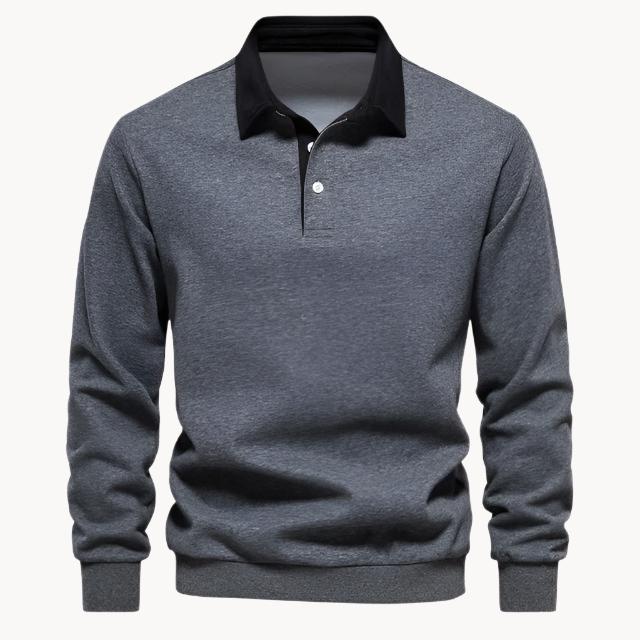 Polo Homme À Manches Longues Et Col Classique | Haut Doux Et Élégant Pour Le Quotidien