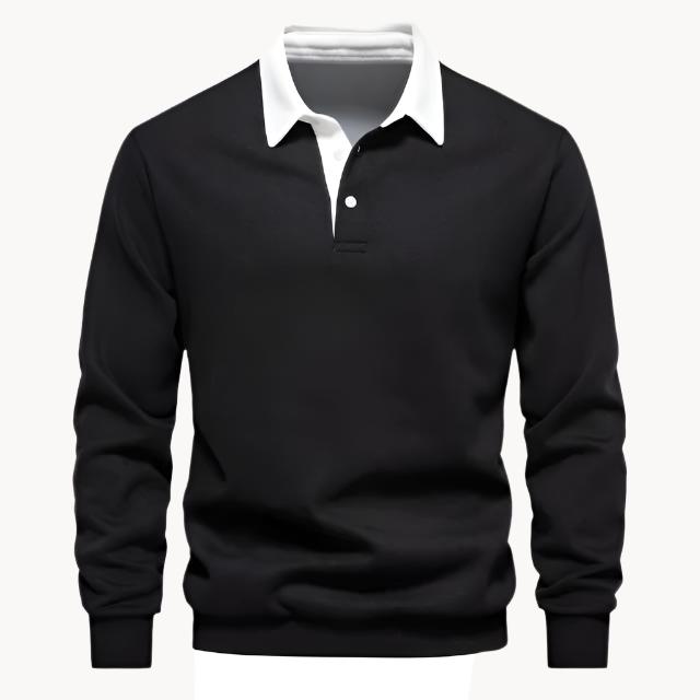 Polo Homme À Manches Longues Et Col Classique | Haut Doux Et Élégant Pour Le Quotidien