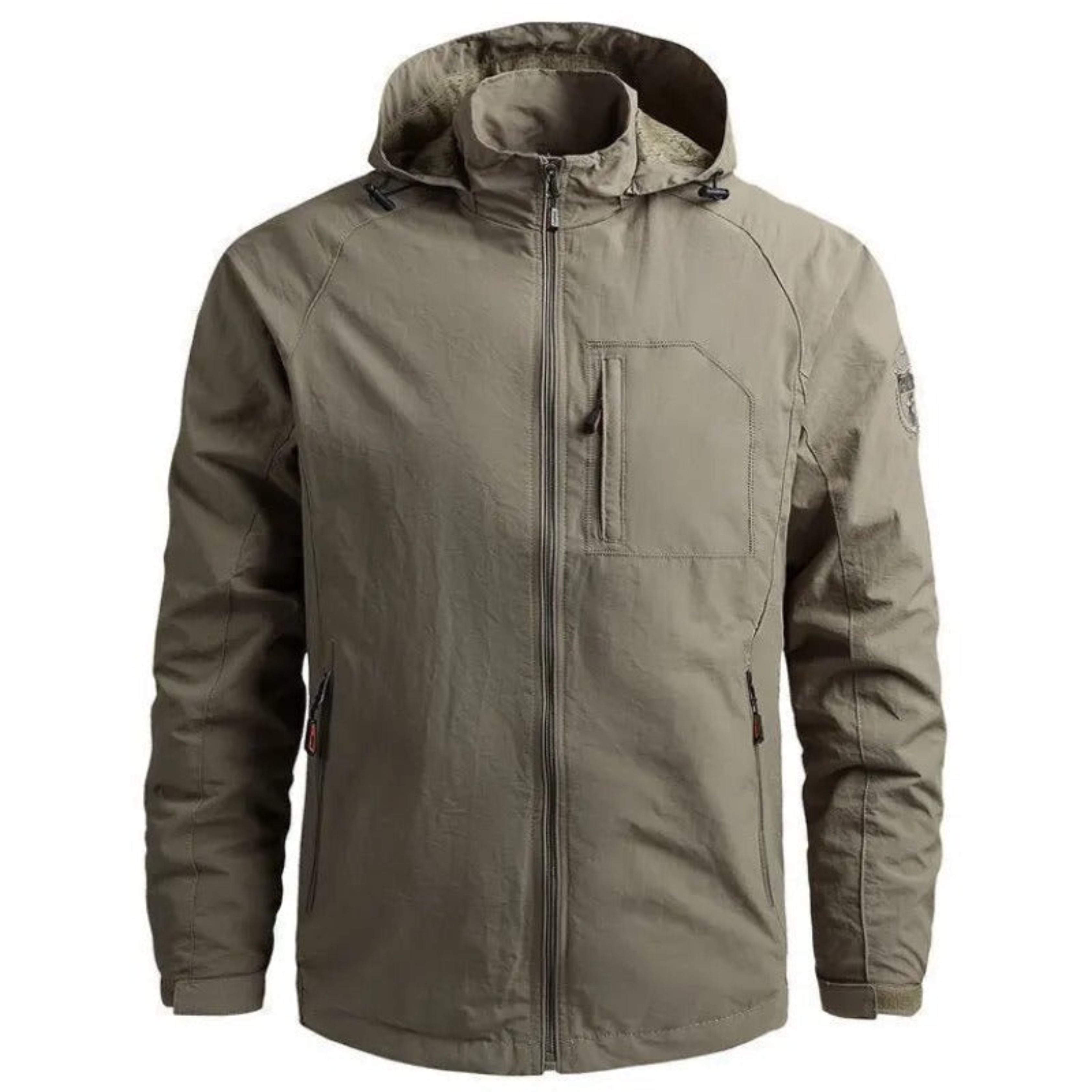 Veste cargo légère homme | Multipoches, capuche escamotable dans le col | Fermeture zippée, respirante et déperlante