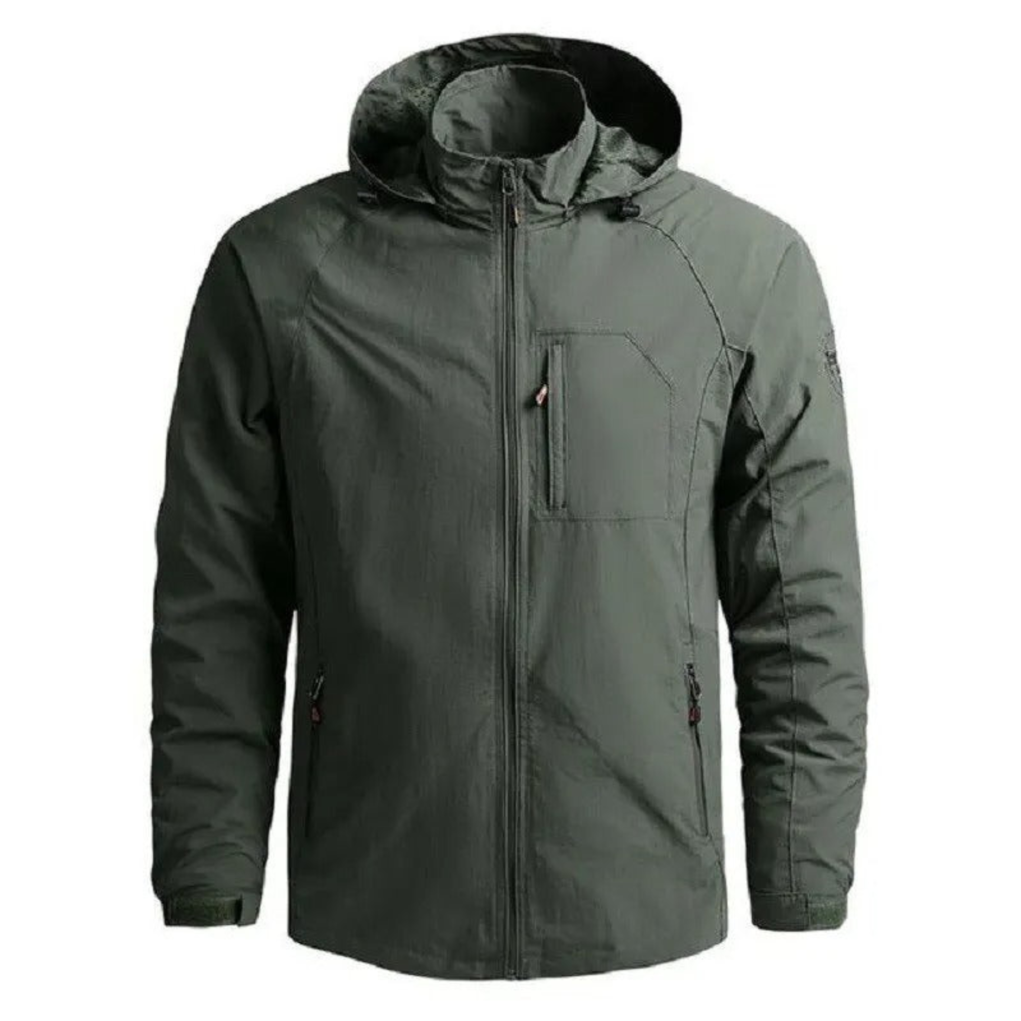 Veste cargo légère homme | Multipoches, capuche escamotable dans le col | Fermeture zippée, respirante et déperlante