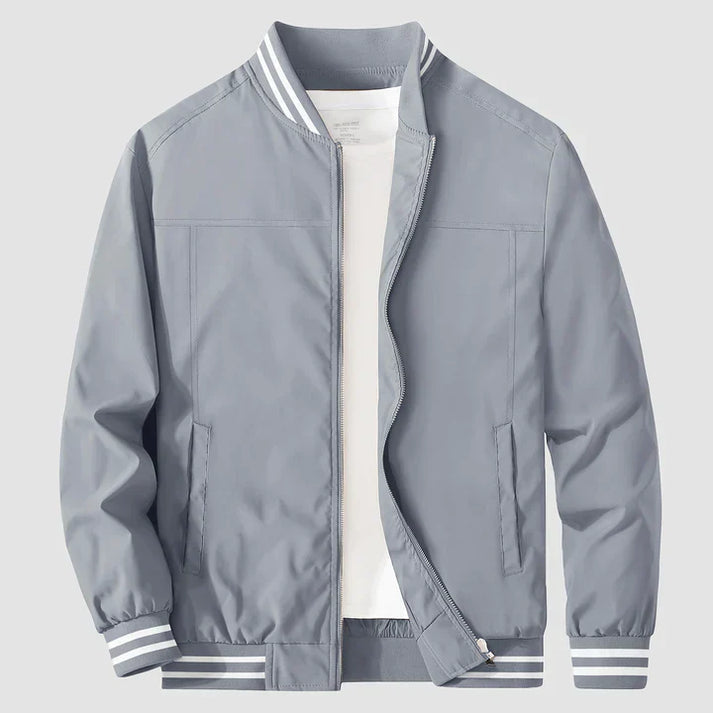 Veste légère homme | Coupe bomber zippée, col et poignets côtelés | Style bicolore idéale mi saison