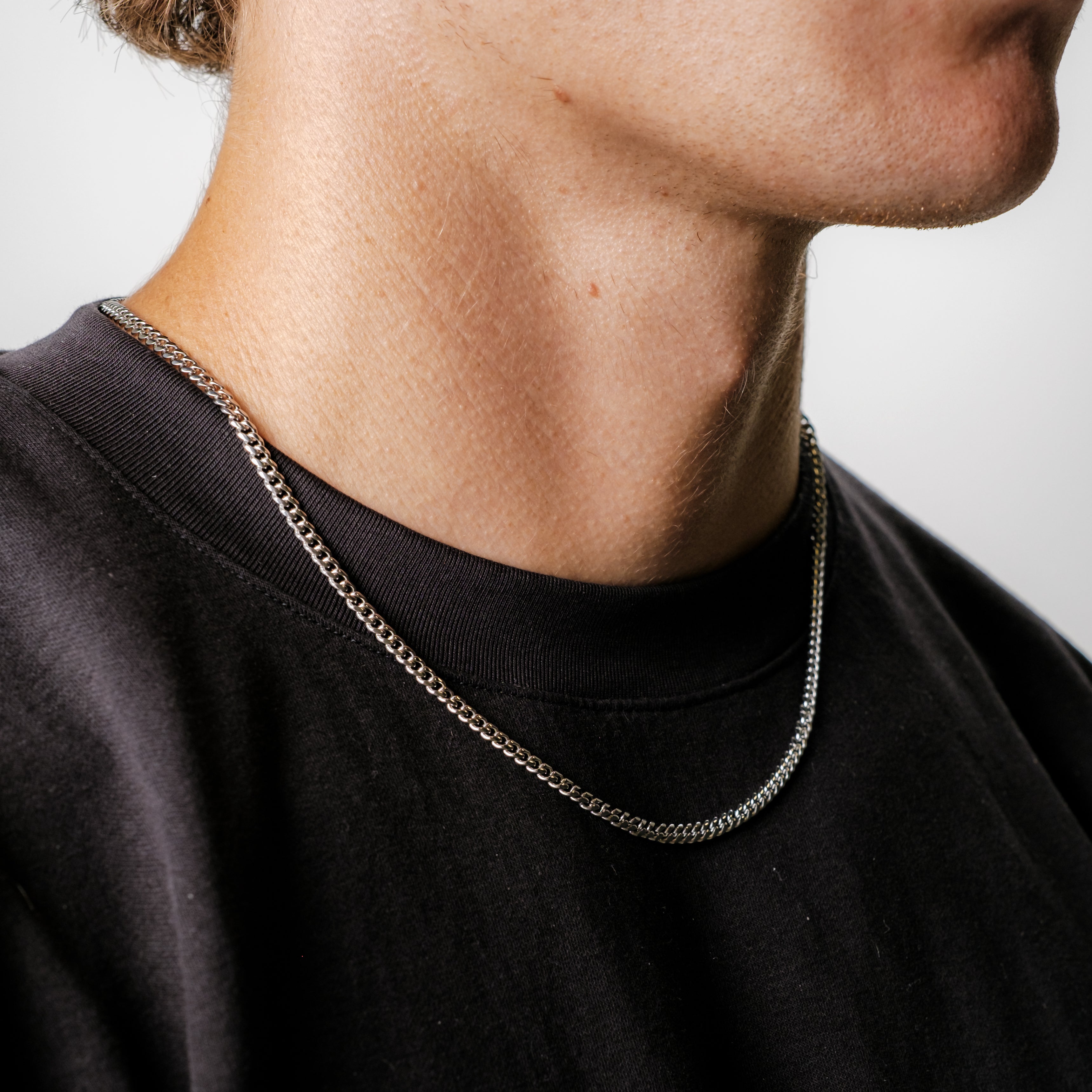 Chaîne cubaine homme 3mm argent | Style minimaliste et finition haut de gamme