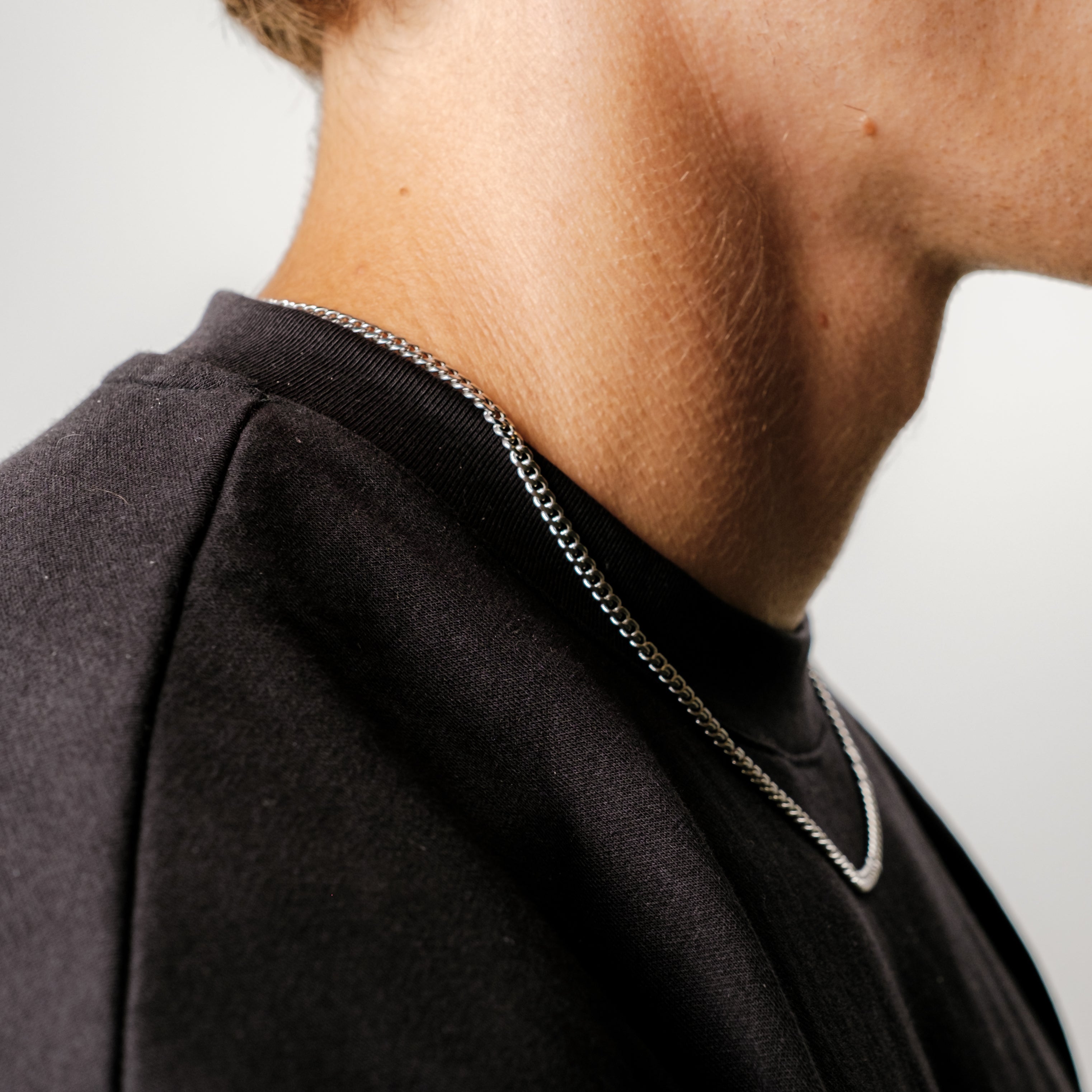 Chaîne cubaine homme 3mm argent | Style minimaliste et finition haut de gamme