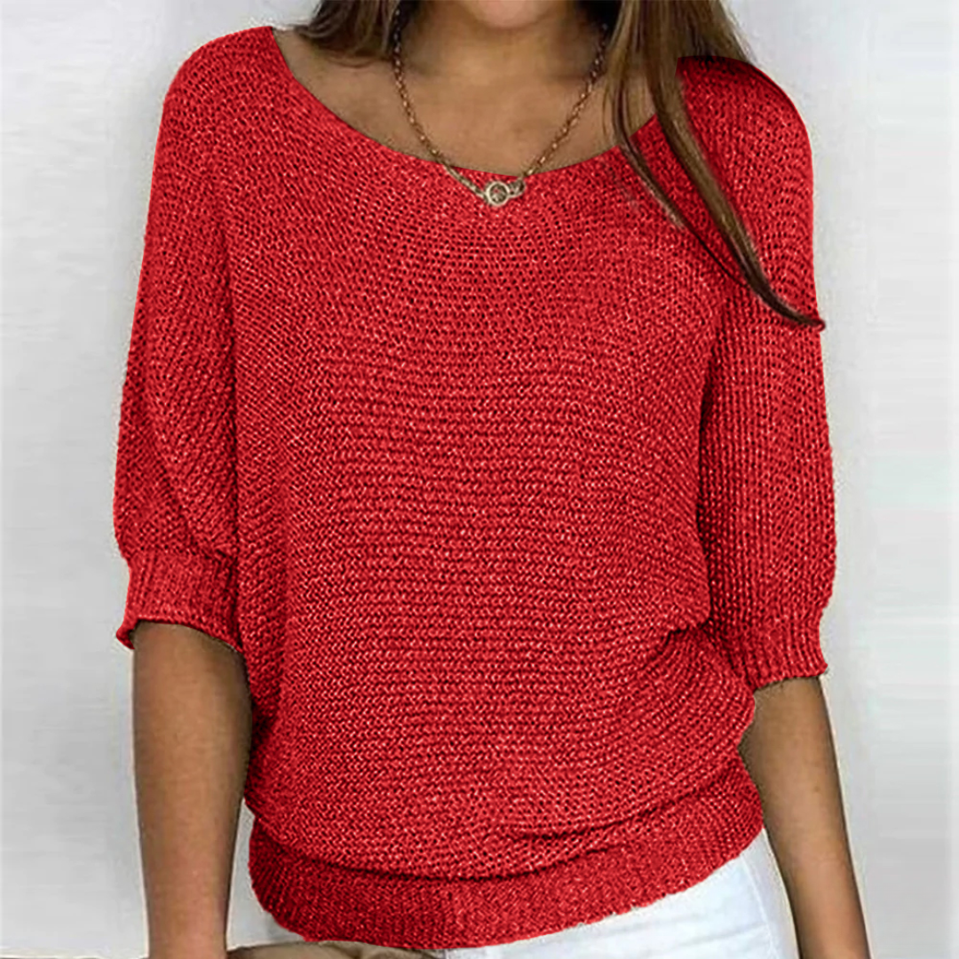 Pull femme torsadé | Col rond, coupe confortable | Maille texturée, style classique automne hiver