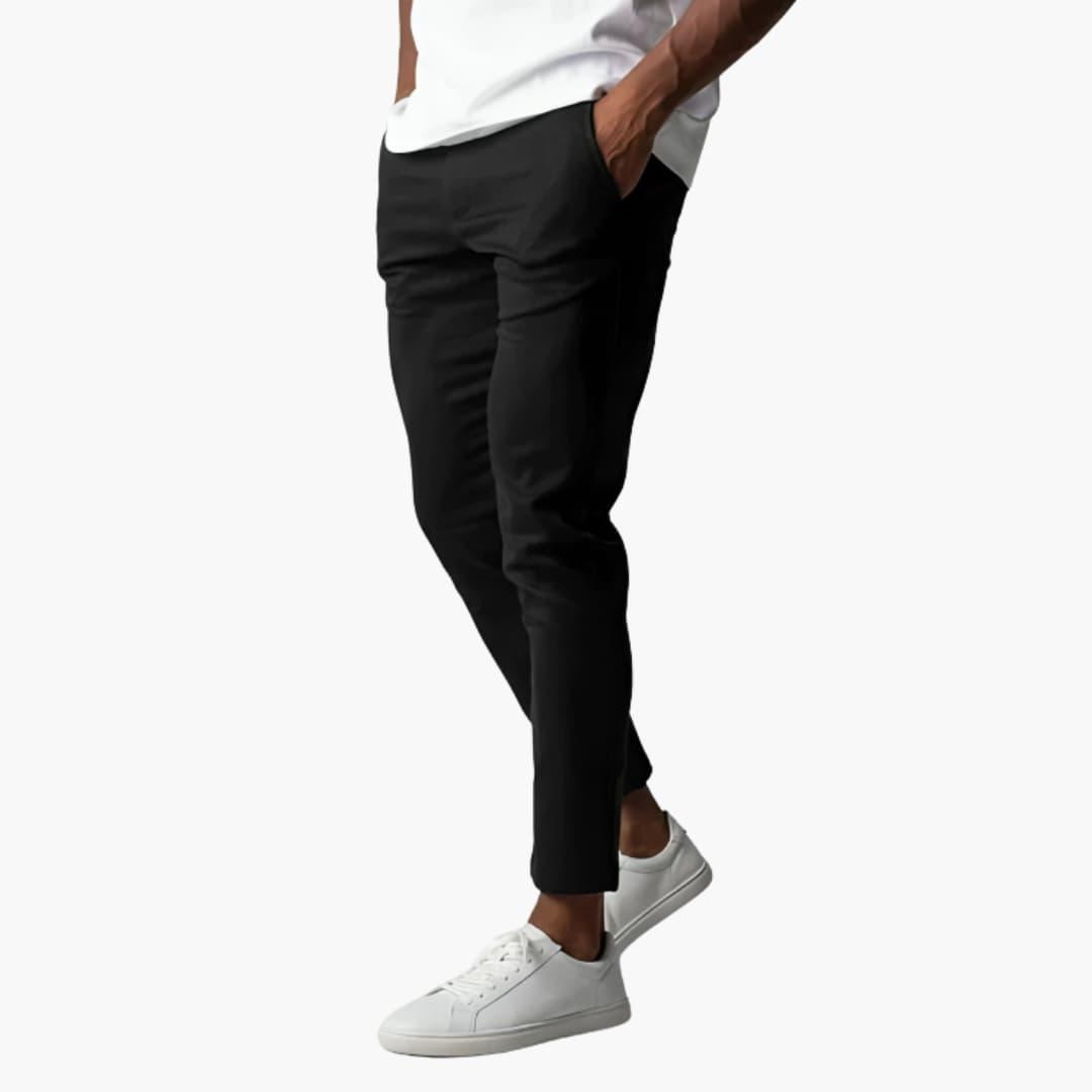 Pantalon chino homme stretch coupe ajustée taille moyenne poches obliques