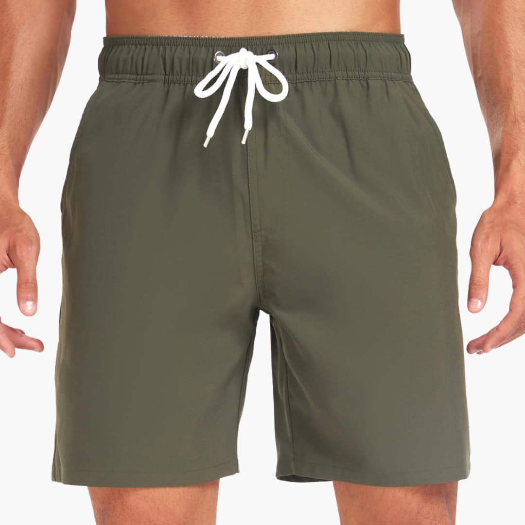 Short de bain homme en polyester léger à séchage rapide avec doublure en maille