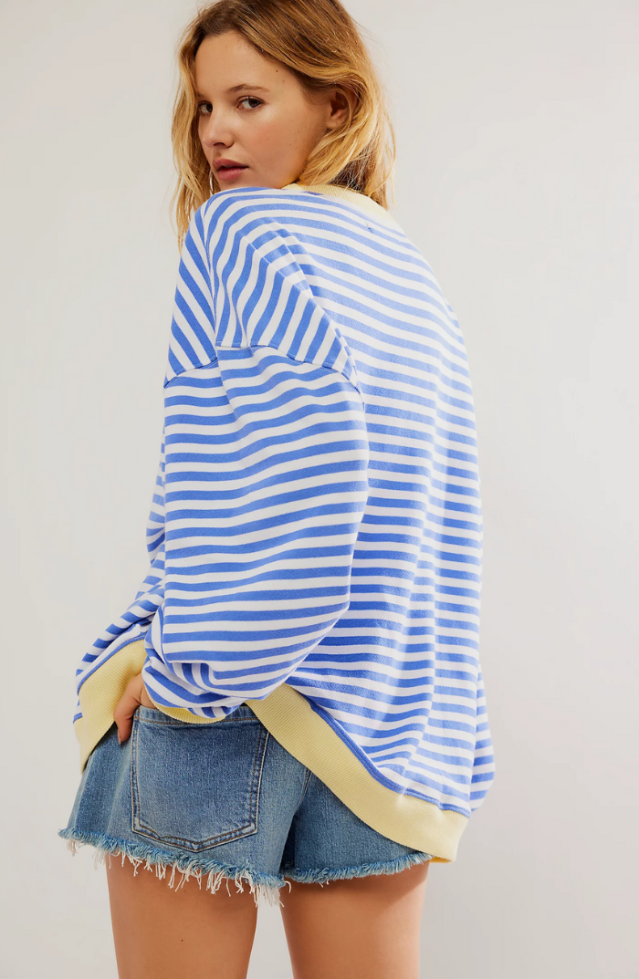 Pull femme rayé | Coupe ample confortable, rayures horizontales | Style décontracté mi saison