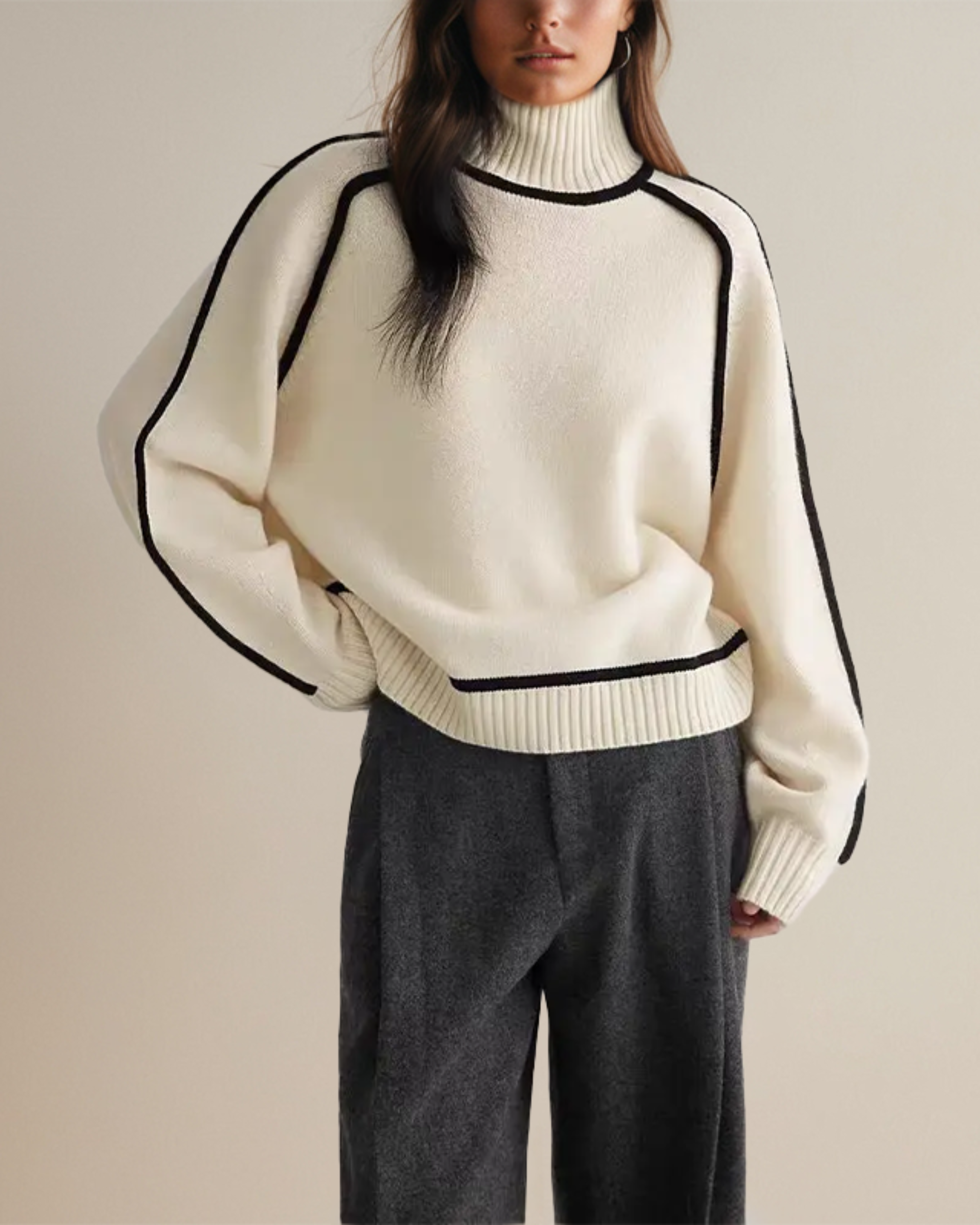 Pull Femme Col Roulé En Maille Douce | Haut Chaud Et Élégant Pour L’Automne Et L’Hiver