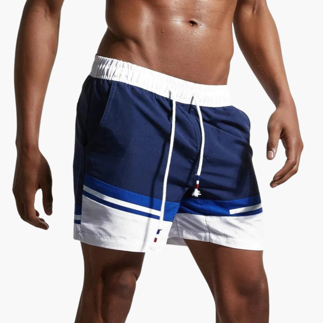 Short de bain rayé avec cordon réglable pour homme