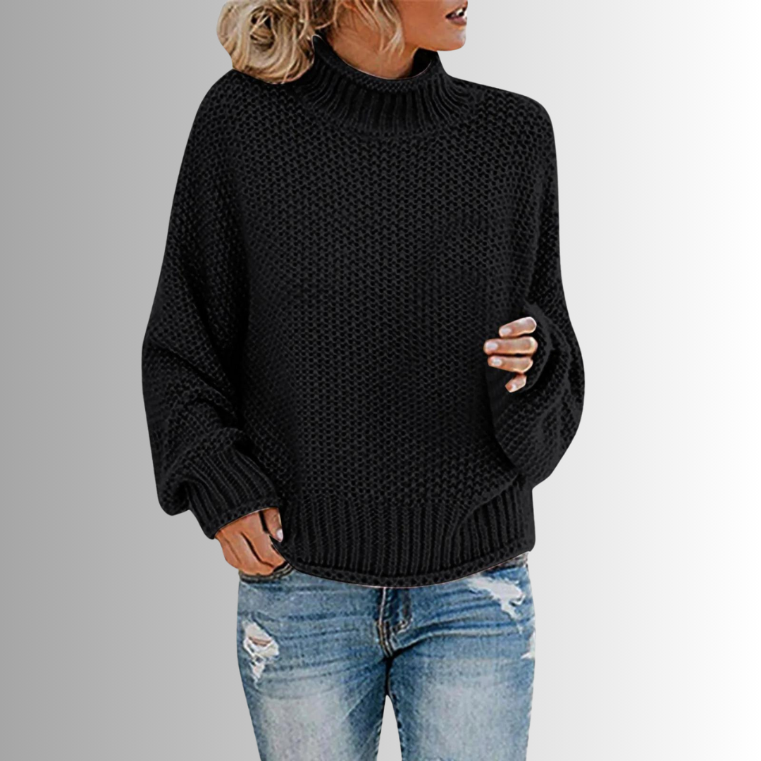 Pull Femme Col Montant En Maille Douce | Haut Élégant Pour L’Automne Et L’Hiver