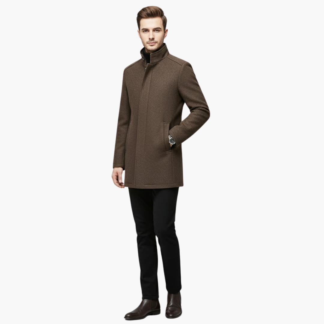 Manteau homme avec col montant et doublure matelassée