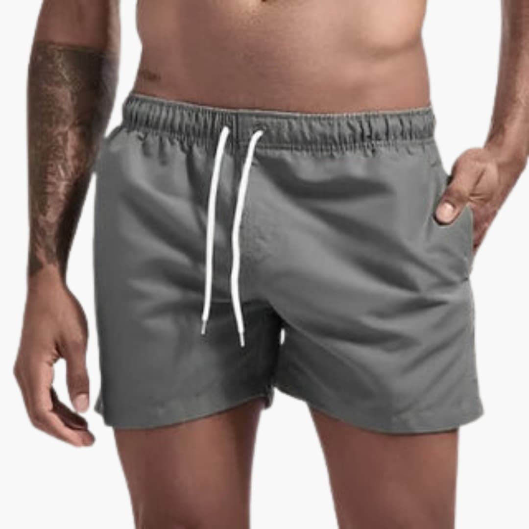 Short de bain homme en polyester à séchage rapide avec doublure en maille