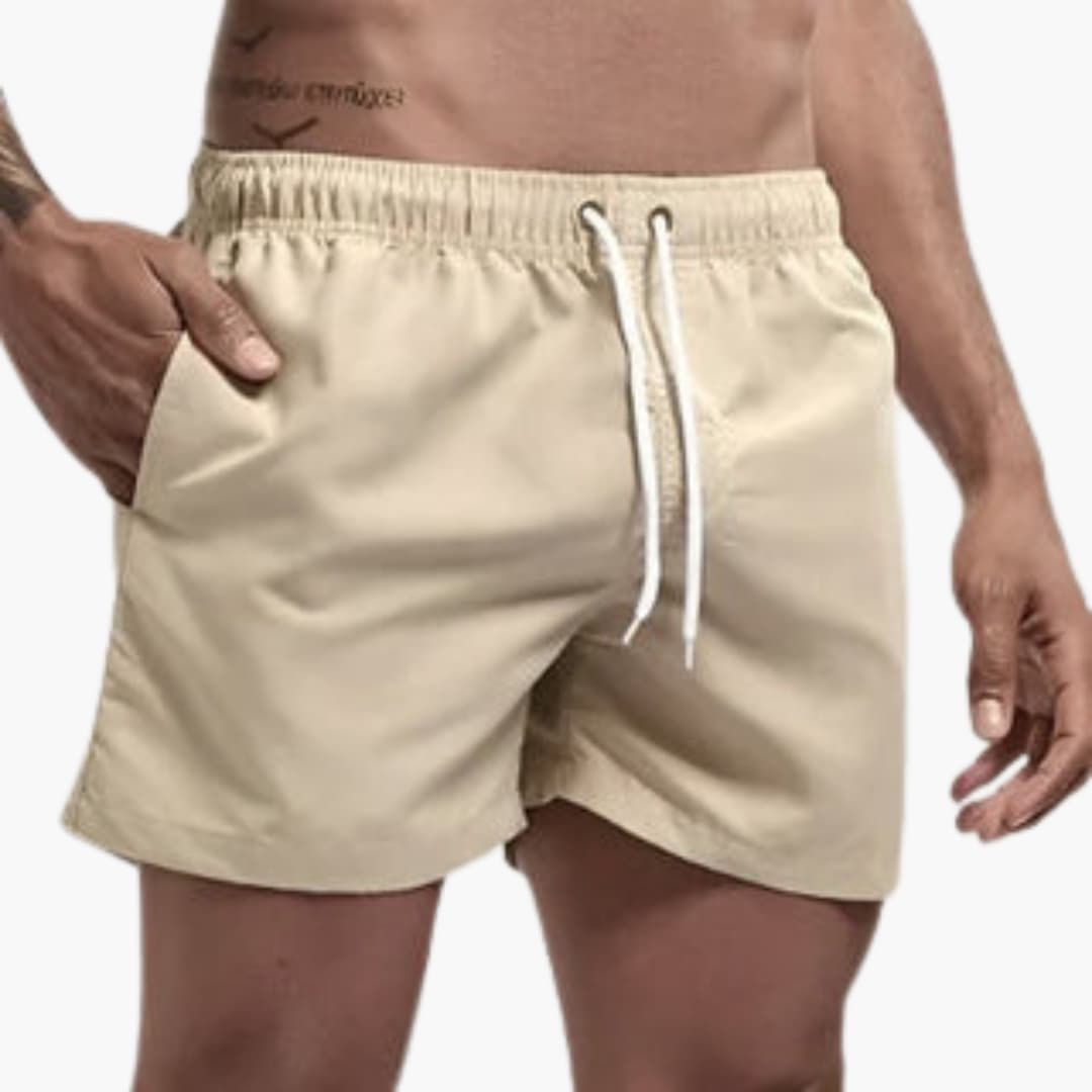 Short de bain homme en polyester à séchage rapide avec doublure en maille