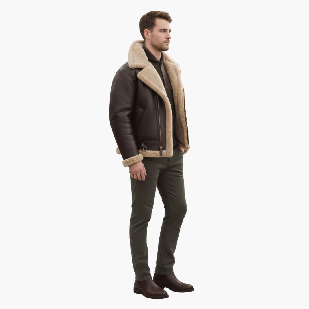 Giubbotto aviatore uomo con fodera sherpa