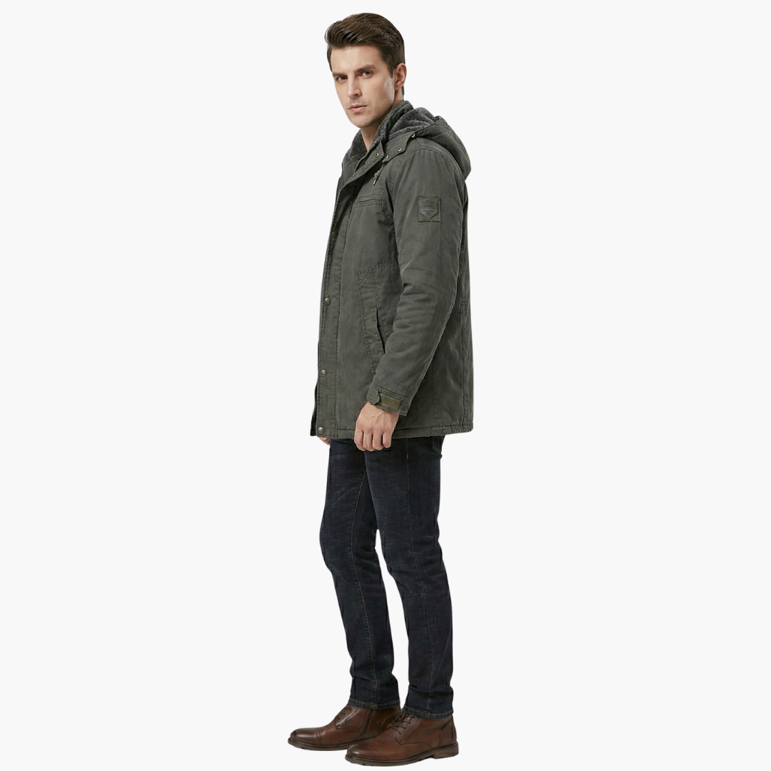 Veste homme avec capuche et fermeture zippée