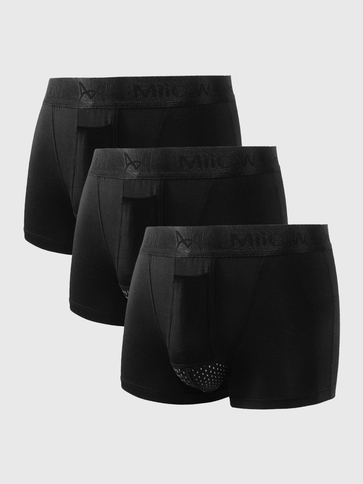 Lot de 3 boxers homme | Ceinture élastique, coupe ajustée | Confort quotidien noir/gris/bleu, tailles XS à 2XL