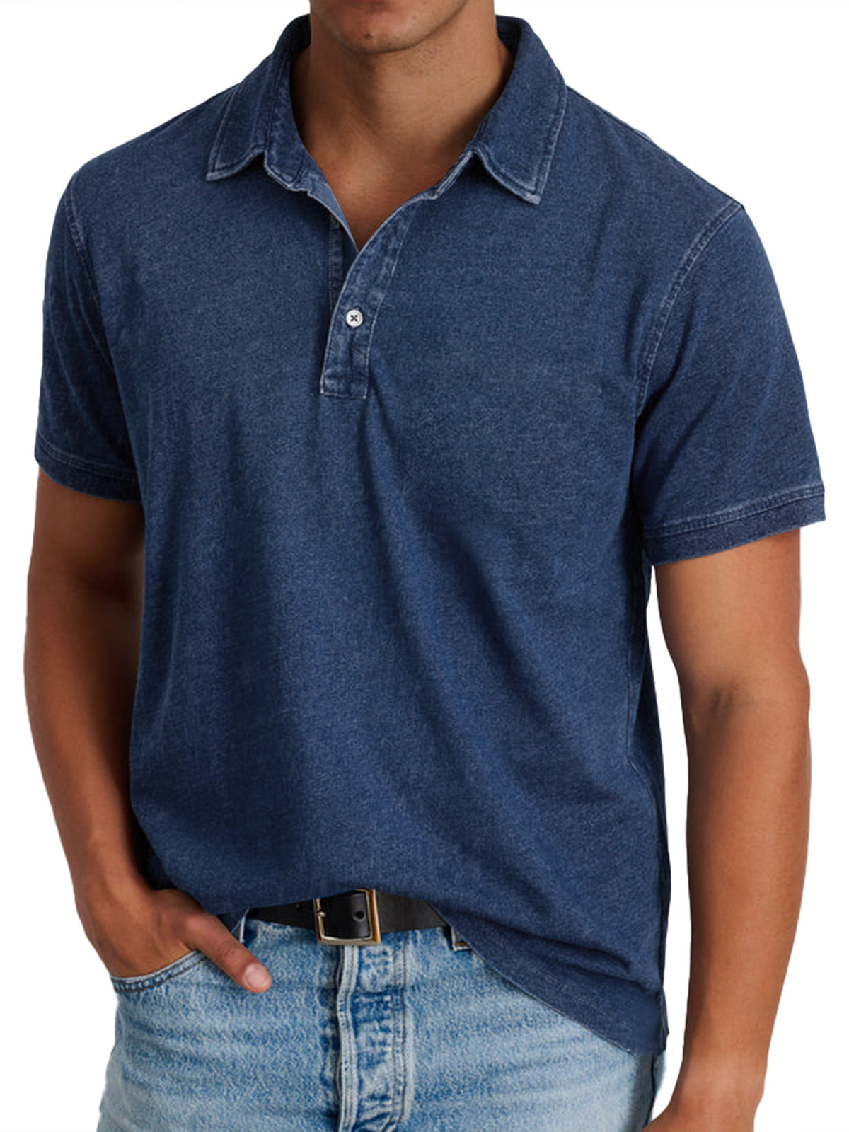Polo homme col V | Léger et respirant, boutons discrets | Nombreux coloris, tailles S à XXXL