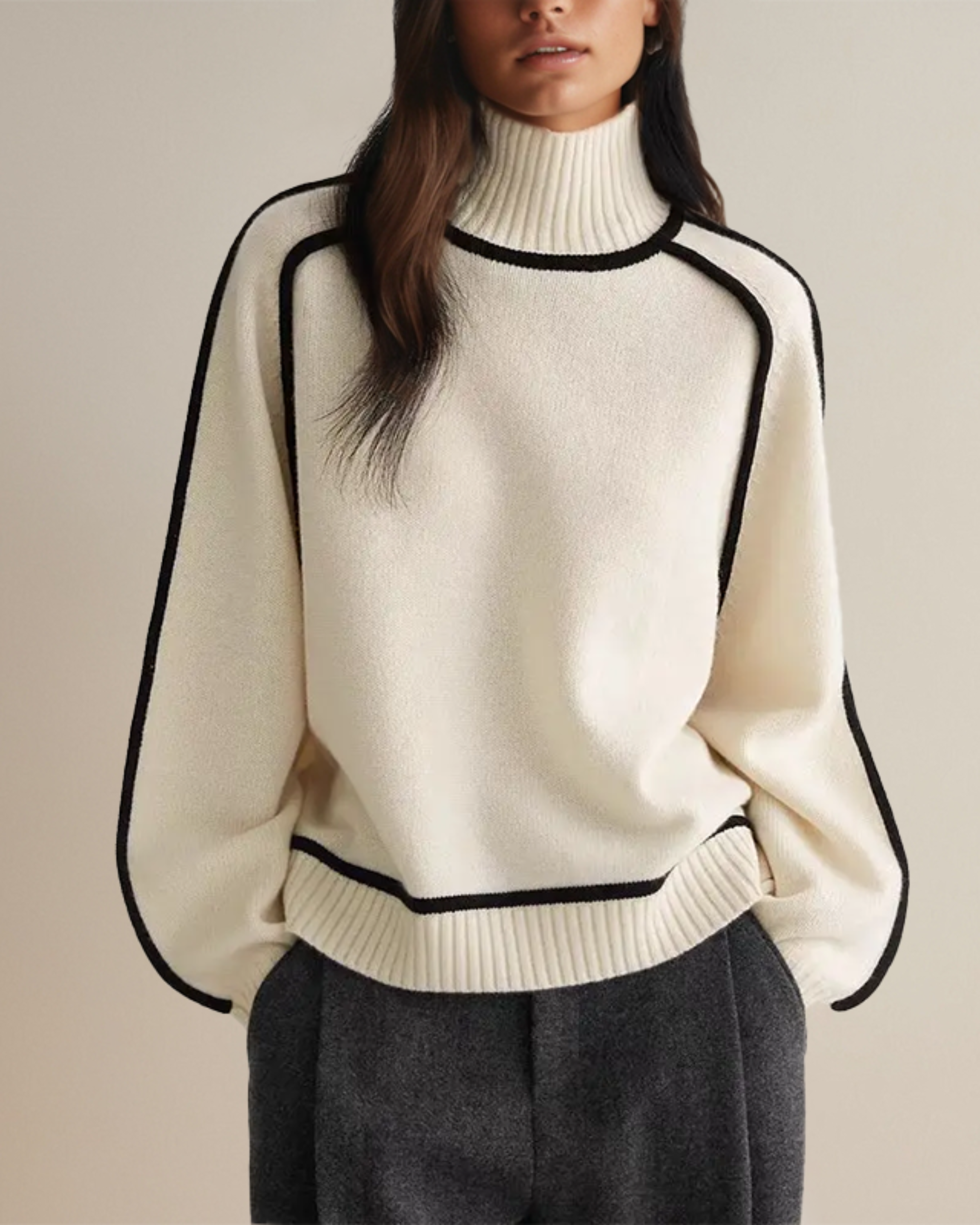 Pull Femme Col Roulé En Maille Douce | Haut Chaud Et Élégant Pour L’Automne Et L’Hiver