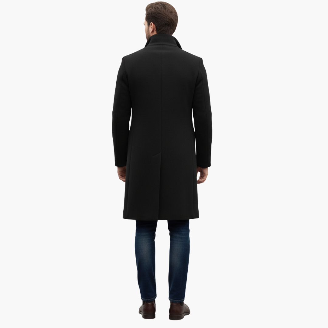Manteau homme long avec col classique et boutons