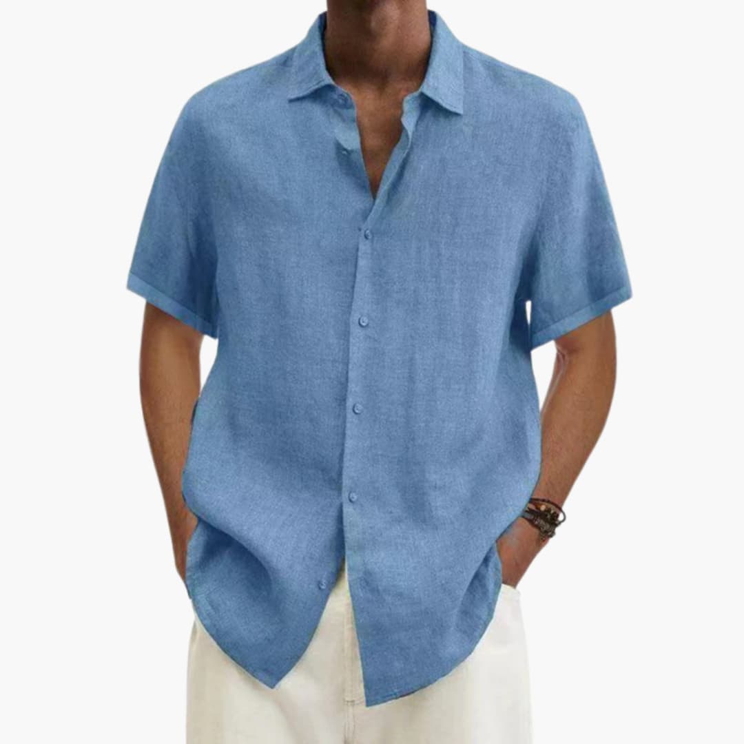 Chemise à manches courtes boutonnée pour homme