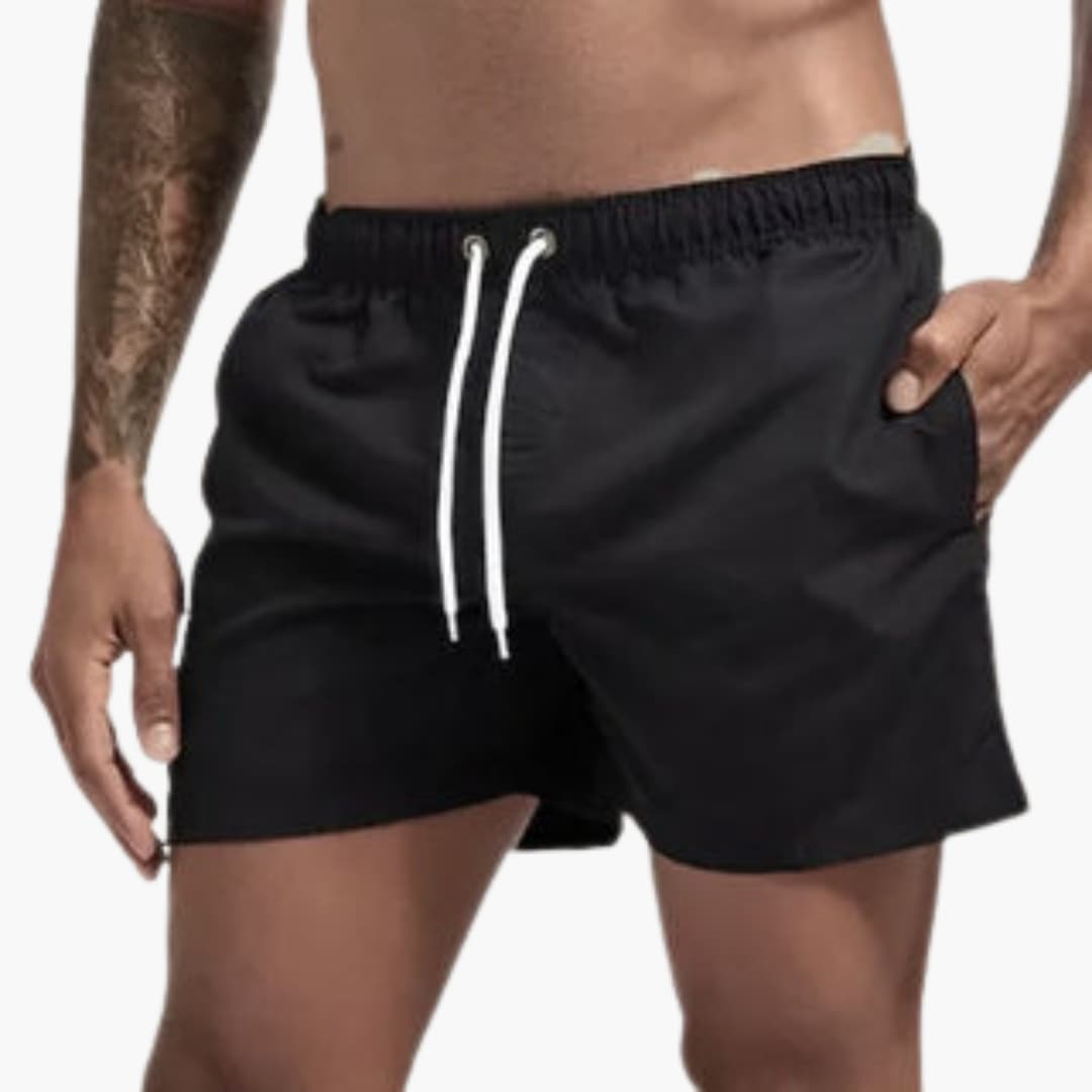 Short de bain homme en polyester à séchage rapide avec doublure en maille