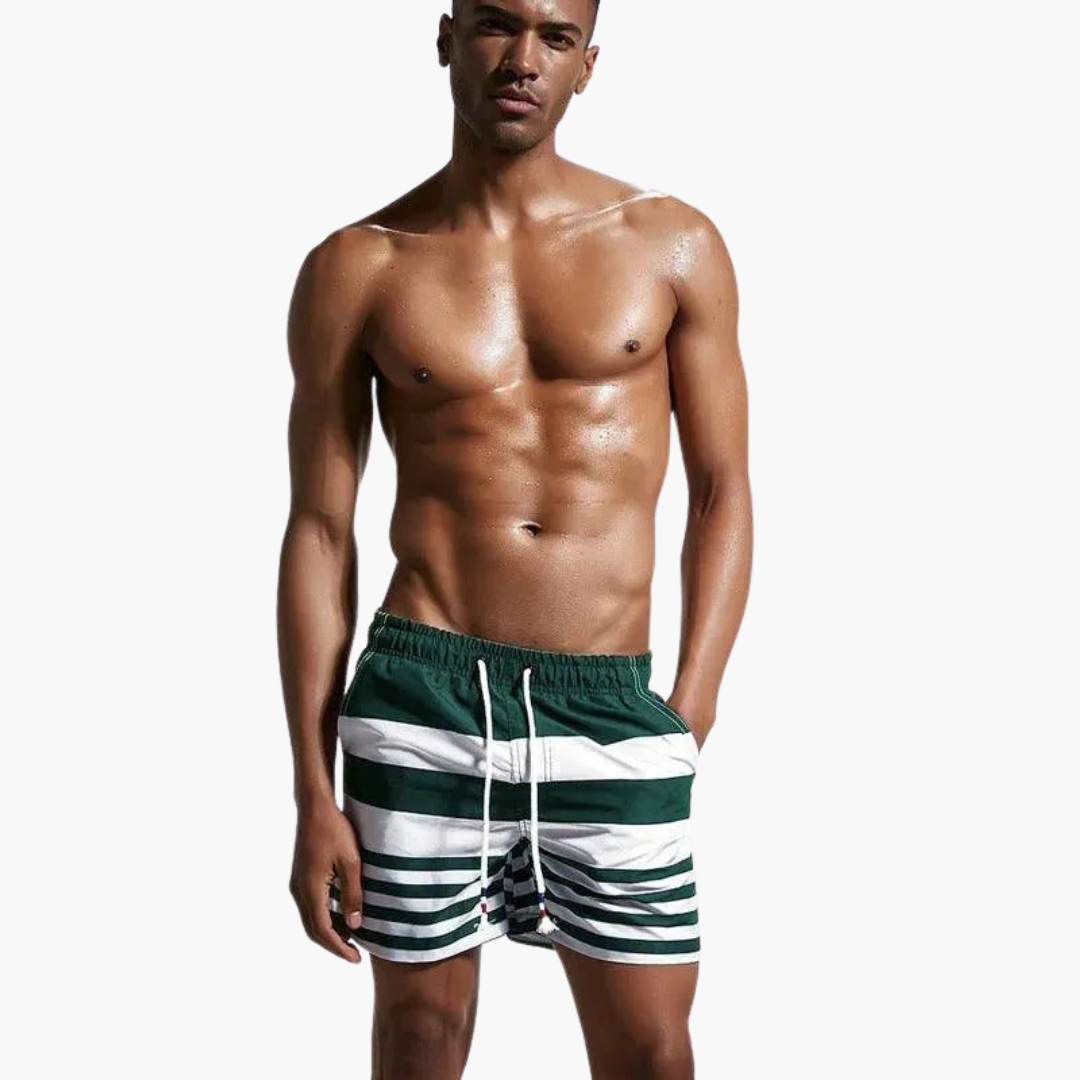 Short de bain rayé avec cordon réglable pour homme