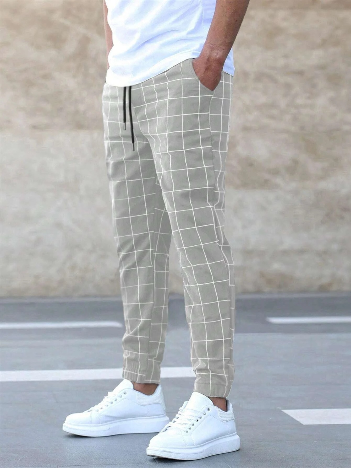 Pantalon De Jogging Homme À Carreaux | Confort Quotidien | Coupe Décontractée | Poches Fonctionnelles