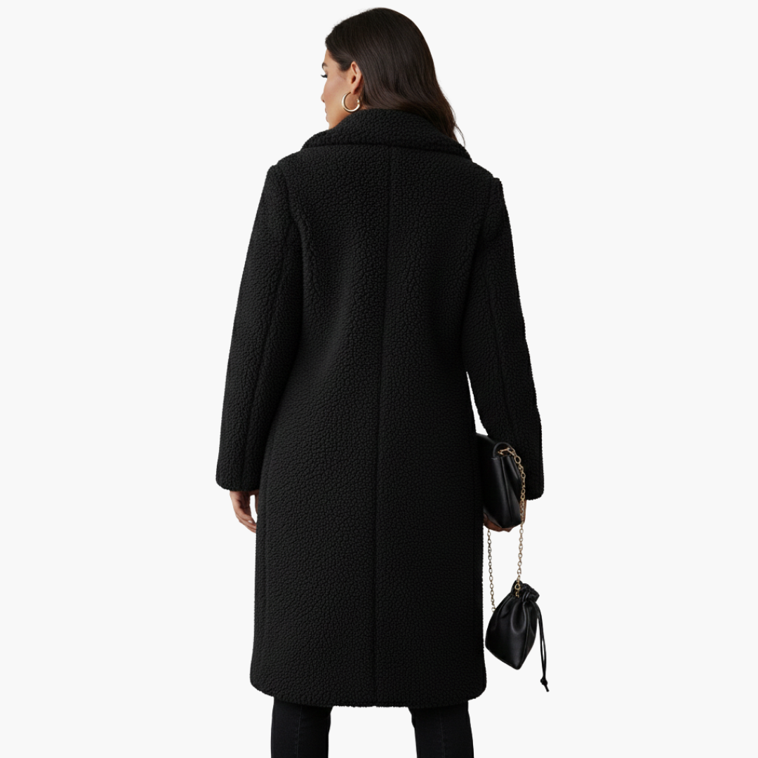 Veste longue femme avec large revers