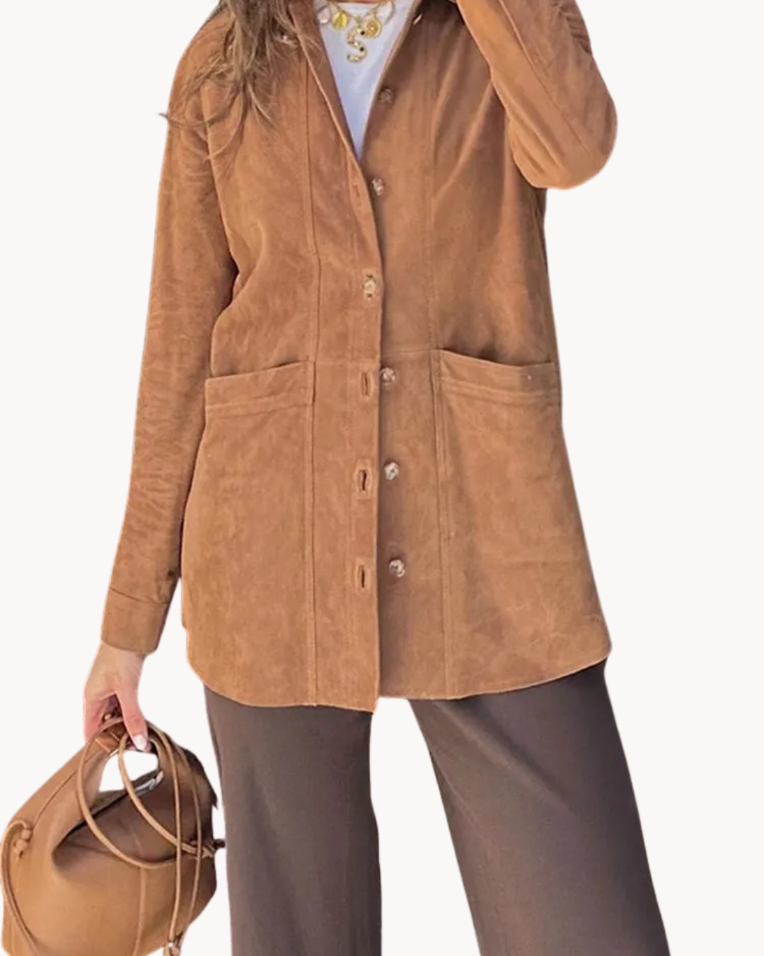 Blazer femme camel | Coupe droite élégante | Mi-saison, style chic décontracté