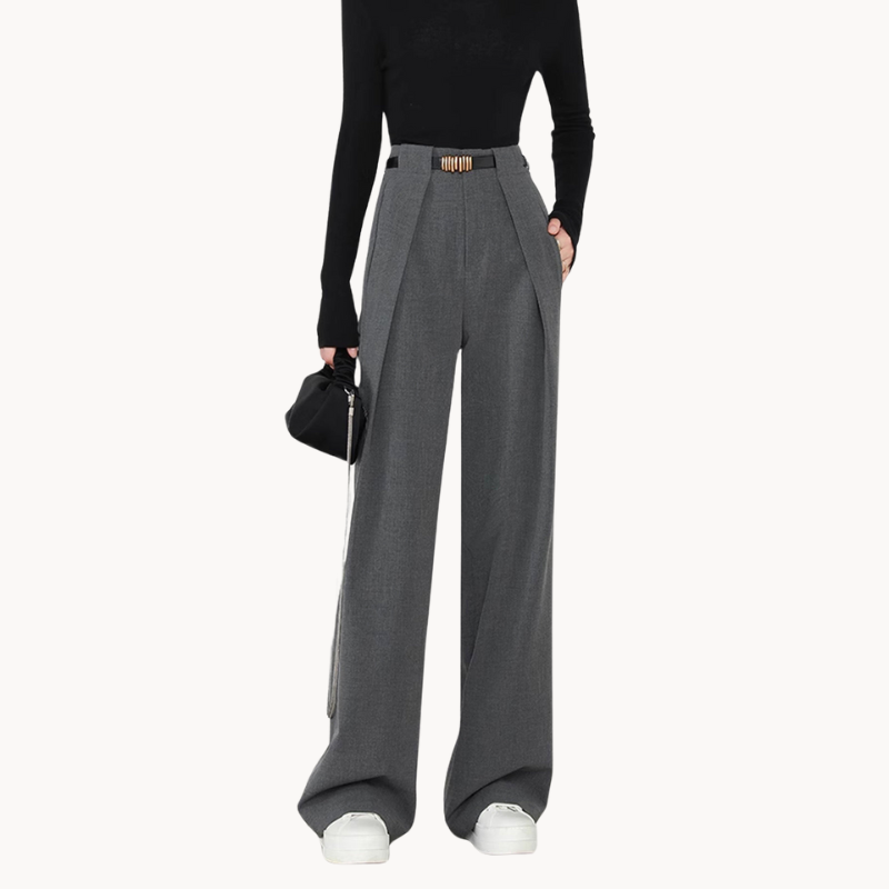 Pantalon femme coupe droite ajustée | Élégant et confortable pour bureau et quotidien