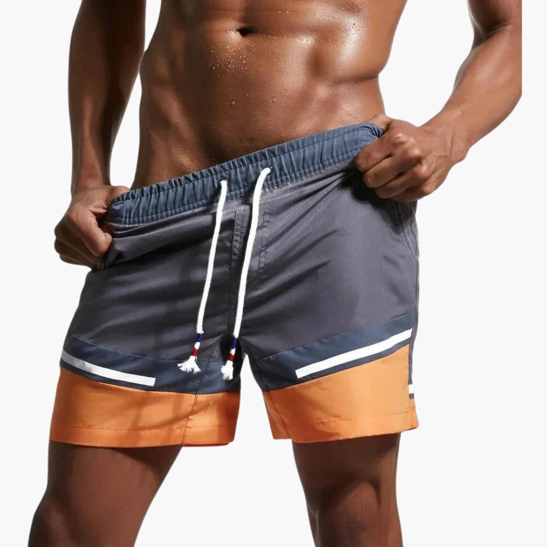 Short de bain rayé avec cordon réglable pour homme