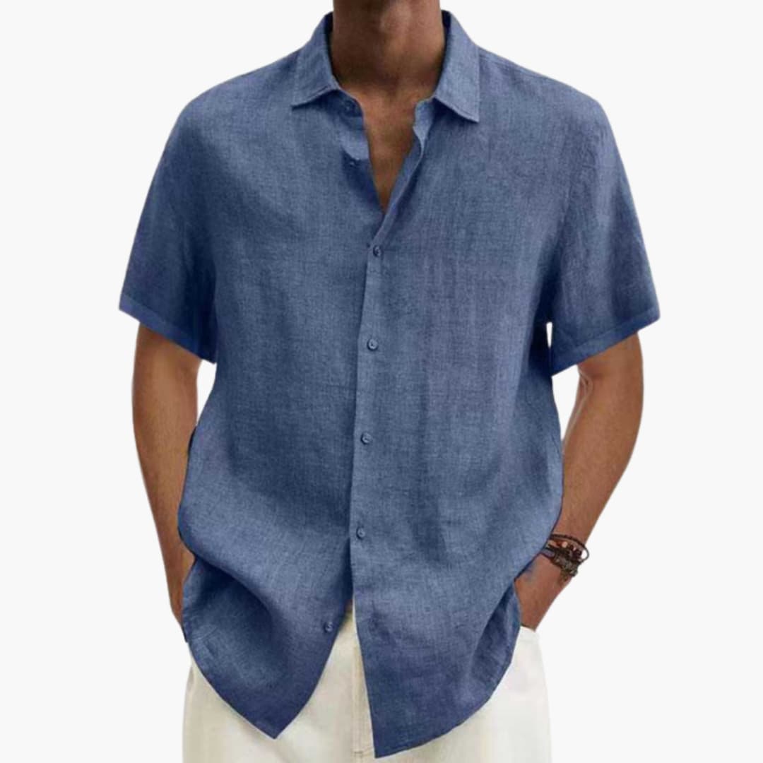 Chemise à manches courtes boutonnée pour homme