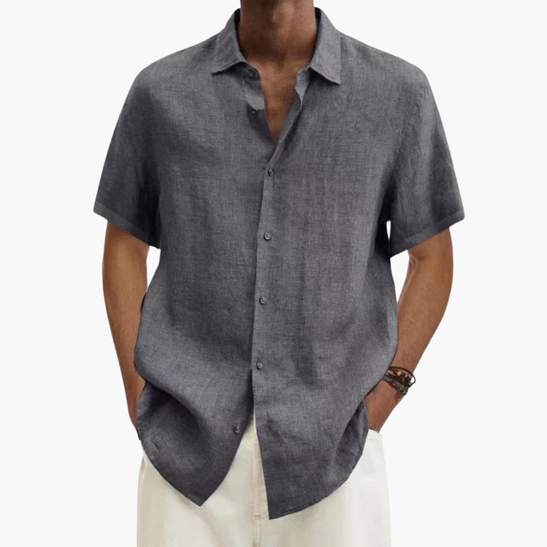 Chemise à manches courtes boutonnée pour homme