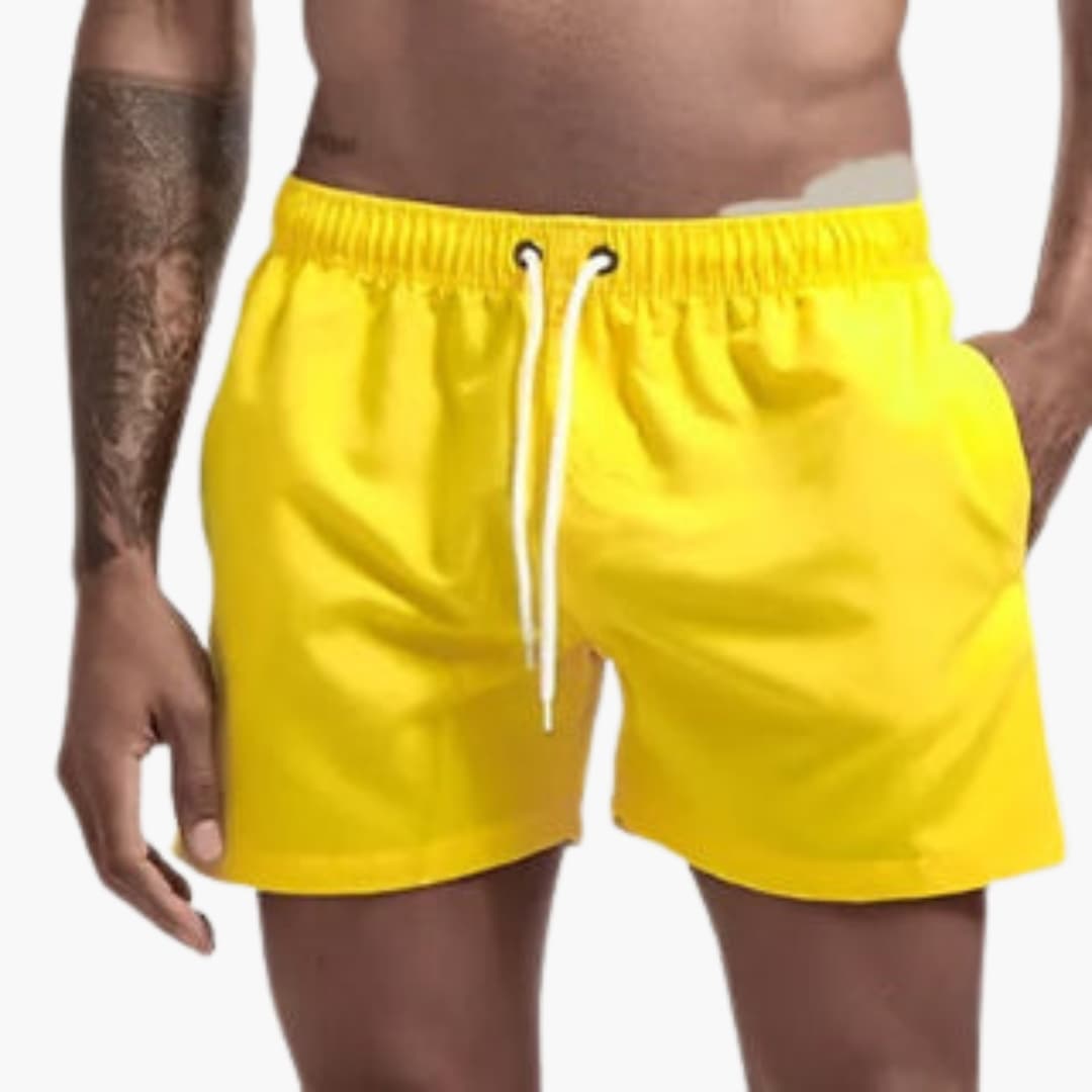 Short de bain homme en polyester à séchage rapide avec doublure en maille