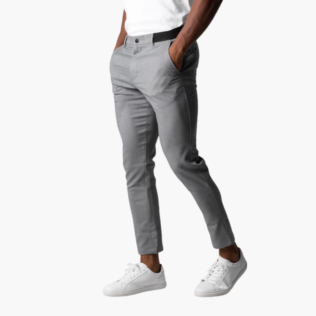Pantalon chino homme stretch coupe ajustée taille moyenne poches obliques