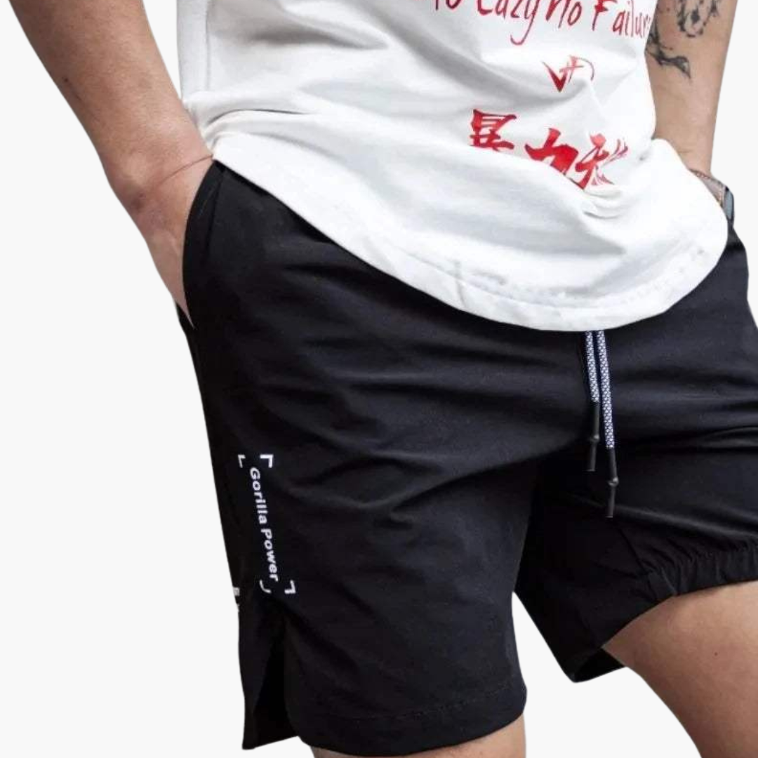 Short de bain séchage rapide avec cordon ajustable pour homme